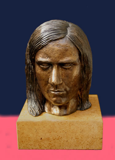 PHILIPPE BERTRAND - 2007 - bronzen portret - 16 cm, met sokkel 20 cm - oplage 8