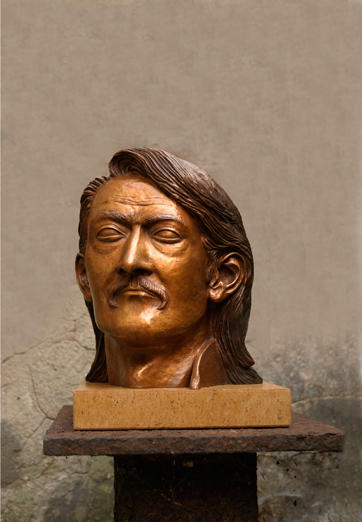 JEAN-PAUL BERTRAND - 2012 - bronzen portret - 22 cm, met sokkel 25 cm - eigen collectie